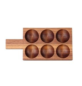 Haute exigence vente chaude couleur brune 6 porte-oeufs support pour restaurant ustensiles de cuisine porte-oeufs en bois massif - Product Image 6