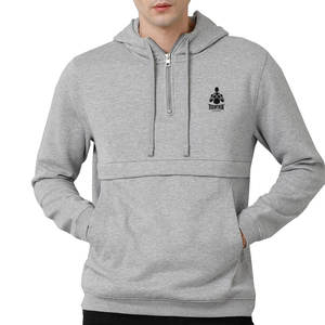 Sudaderas con capucha de media cremallera para hombre de talla grande con diseño único más vendido al por mayor, ropa de calle de alta calidad, sudaderas con capucha de media cremallera para hombre - Product Image 1