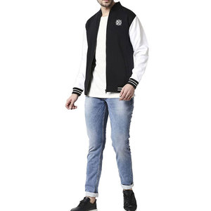 Hot Selling Men's High Street Style Varsity Jacket OEM Service Multi-Color <b>Wool</b> & Canvas Fabric Stand Collar Quick Dry Windproof - Product Image 4