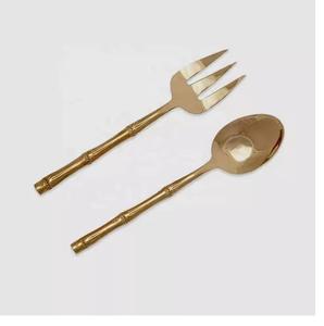 Ensemble de service à salade en acier inoxydable avec logo personnalisé, ensemble de couverts modernes avec manche en terrazzo, argenterie, outils à salade, cuillère et fourchette de service - Product Image 5