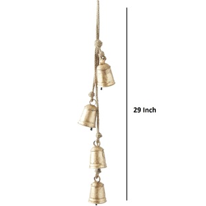 Campanas de Navidad antiguas rústicas hechas a mano campanas de Metal racimo Vintage hecho a mano suerte Navidad colgante mezcla decoración campanas en cuerda - Product Image 4