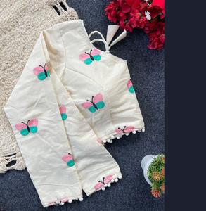 Blusa cómoda tradicional preparada Elegante y cómoda Listo para usar Blusas de diseñador Estilo Blusa de algodón puro Khadi - Product Image 1