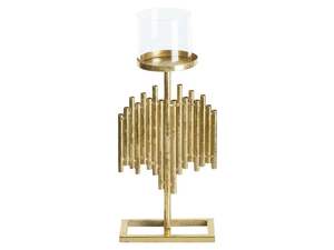 Bougeoir d'ouragan en métal doré en aluminium conique nordique/support de pilier décoratif centres de Table de mariage Unique de noël - Product Image 3