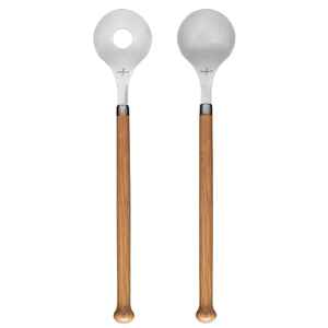 Servidor de ensalada de acero inoxidable simple, herramientas de ensalada perfectas para eventos domésticos y catering, hechas a mano de La India - Product Image 6