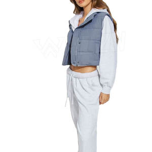Venta al por mayor Ropa al aire libre Tallas grandes Crop Top Puffer Chaleco de calidad superior Mejor Color sólido Venta Crop Top Puffer Chaleco - Product Image 2