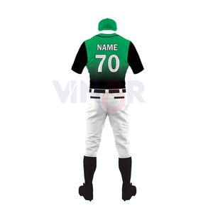 Uniforme de béisbol transpirable de alta calidad para adultos al por mayor, uniformes de béisbol para hombres impresos por sublimación de Hip Hop de color sólido - Product Image 3