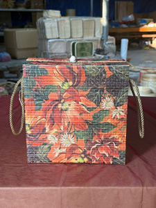 Caja de regalo trenzada de bambú hecha a mano con decoración tejida, tapa de alta calidad para bodas y regalos, hermosas artesanías de bambú - Product Image 4