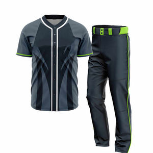 Ensemble d'uniformes de baseball softball pour hommes personnalisés de qualité 100% polyester respirant et confortable comprenant un maillot et un pantalon - Product Image 2
