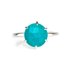 Amazonite Briolette 8mm Bague en argent sterling 925 faite à la main en or vermeil 18 carats Bijoux de mode Set de broches Bague en argent 925 pierre de naissance - Product Image 2