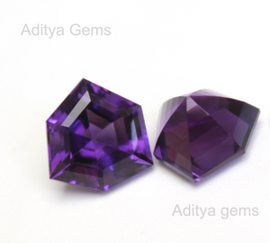 พลอยอเมทิสต์อเมทิสต์ทรงหกเหลี่ยมแบบแอฟริกันธรรมชาติอัญมณีเจียระไนแบบแฟนซีขนาด1มม. ถึง50มม. สีม่วง - Product Image 4