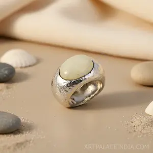 Vintage Trendy Women's Stainless Steel Cabochon <b>Ring</b> 18K Plating Statement Inlay <b>Finger</b> Jewelry Gift <b>Ring</b> - Product Image 1