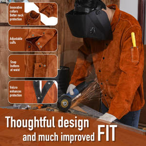 Ropa DE SEGURIDAD Chaqueta de soldadura hecha en cuero Chaqueta de soldadura ligera Precio barato Chaqueta de soldadura - Product Image 5