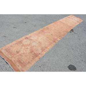 Alfombra de retazos naranja Vintage de 2,6x13,3 pies, alfombra clásica de lana turca de área grande, látex para pasillo, habitación, rectángulo abstracto - Product Image 2