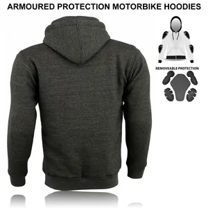 เสื้อฮู้ดมอเตอร์ไซค์ผู้ชายแบบซิป มีซับในขนแกะ พร้อมแผ่นเกราะป้องกันแบบถอดได้ มาตรฐาน CE กันน้ำ กันลม ระบายอากาศได้ดี - Product Image 3