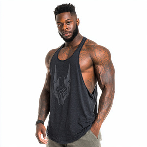 เสื้อกล้ามออกกำลังกายผู้ชาย ผ้าโพลีเอสเตอร์ผสมคอตตอน 100% สำหรับนักเพาะกาย - Product Image 2