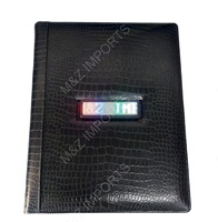 Couvertures de menu de restaurant personnalisées en cuir PU de qualité supérieure, durables, avec porte-boissons, logo couleur personnalisé nickelé LED, ISO