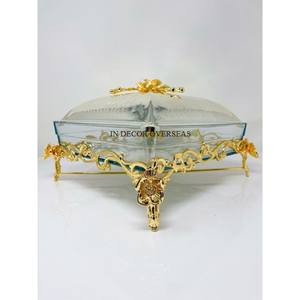 Couvercle supérieur et base de concepteur de fleurs en métal plaqué or de haute qualité pour casserole en acrylique de qualité supérieure - Product Image 6