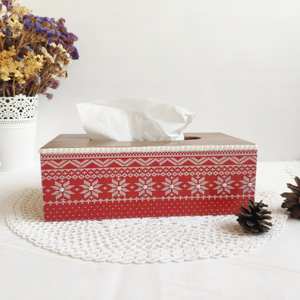 Boîte à mouchoirs rectangulaire en bois émaillé, classique et faite à la main, en gros, à prix abordable - Product Image 5