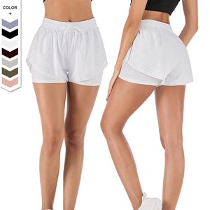 Venta al por mayor de nailon para entrenamiento de levantamiento de glúteos personalizado atlético a juego Sexy gimnasio Fitness verano Yoga Biker mujeres pantalones cortos conjuntos - Product Image 6