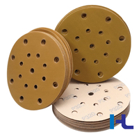 Disque abrasif de ponçage et de polissage OEM 5 6 pouces 125mm 150mm en oxyde d'aluminium céramique jaune doré avec fixation auto-agrippante PSA