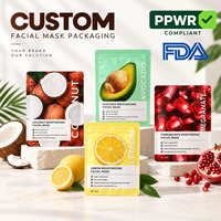 Sachets d'échantillons cosmétiques personnalisés en feuille d'aluminium, imprimés, scellés sur 3 côtés, pour emballage de masques faciaux et de soins de la peau