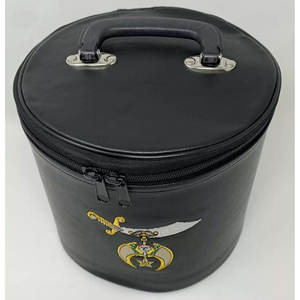 Custom Embroidered Shriners Fez Case Durable Leatherette Carrying Case with Zipper Closure - Product Image 2