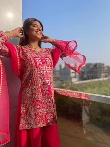 Womens Dresses Rayon and Cotton Straight Suit with Dupatta for Festive Wear From Indian Exporter and Manufacturer - Product Image 3