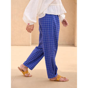Pantalon palazzo pour femme Mimi, respirant, plissé, taille élastique, pantalon ample en coton, jusqu'à 3XL - Product Image 1