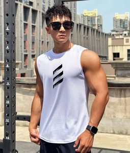 Mince séchage rapide musculation débardeur hommes Gym Fitness sans manches chemise mâle décontracté Stringer Singlet gilet été formation vêtements - Product Image 1