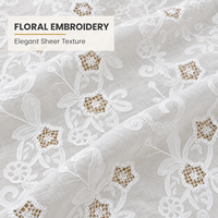 Tissu en dentelle brodée à œillets floraux blancs, transparent, ajouré, pour robes et chemisiers (vente en gros)