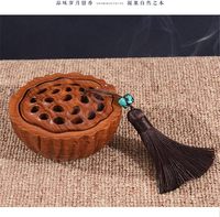 Brûleur d'encens en bois de rose, diffuseur d'arômes pour cérémonie du thé, boîte en ébène africain, brûleur d'encens en bois de lotus