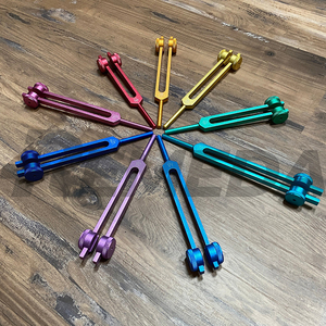 Refeda Chakra Soul but cosmique coloré lesté guérison réglage avec longues poignées activateur et pochette Solfeggio réglage fourches - Product Image 3