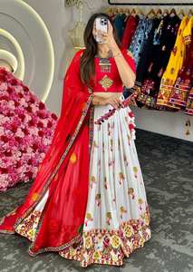 Nuevo diseñador especial de Navratri Rayon Chine Stich Work y Real Mirror Work Canvas Patta con Cancan Lehenga & Choli con Dupatta - Product Image 2