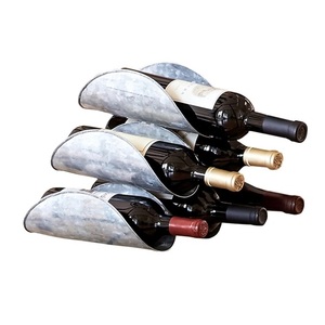 Support de casier à vin support de casier à vin en métal enduit noir de haute qualité élégant pour l'utilisation de bars d'hôtel à la maison en prix de gros bon marché - Product Image 6