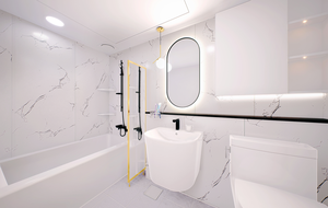 แผงติดผนัง PS แผ่นโฟมตกแต่งกันน้ำสำหรับห้องน้ำห้องอาบน้ำการปรับปรุงติดตั้งง่าย - Product Image 6