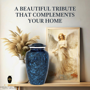 โกศบรรจุอัฐิสีน้ำเงินลายพิมพ์สไตล์ยุโรป เป็นมิตรกับสิ่งแวดล้อม ทนทาน สำหรับบรรจุอัฐิมนุษย์ พร้อมดีไซน์ปรับแต่งได้ ความจุ 220 คิวบิกอินช์ - Product Image 6