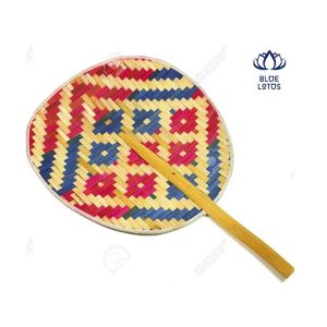 Éventail en raphia de bambou artisanal pour cadeaux de mariage, feuille de palmier tissée pour l'été, fournitures de fête, Camping traditionnel - Product Image 4