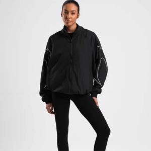 Chaqueta de entrenamiento sin costuras para mujer-Chaqueta ajustada con cremallera completa para yoga y correr Transpirable Ligero Logotipo frontal Colores personalizables - Product Image 1