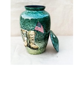 Urna de cremación de Metal de aluminio de 10 pulgadas para cenizas de adultos cremadas, urnas funerarias conmemorativas hechas a mano para cenizas grandes - Product Image 4