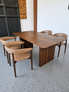 Juego de Mesa de Comedor de Madera de Teca, Estilo Moderno Minimalista, Madera Sólida Indonesia, Listo para Enviar, para Hogar y Hotel - Product Image 1