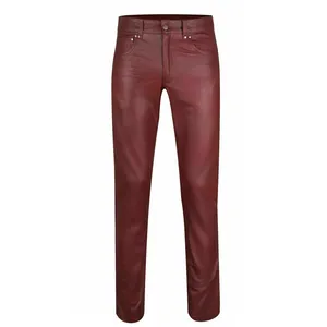 Mannen Latex Lederen Broek Lage Taille Faux Leather Shiny Broek Mode Strakke Broek Voor Club Stage Lederen Broek