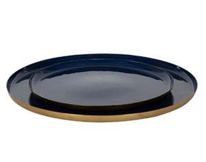 Plateau de service rond en aluminium émaillé moderne de luxe fait à la main pour les noix Fruits Snack Dessert Servant pour les mariages du Ramadan - Product Image 6