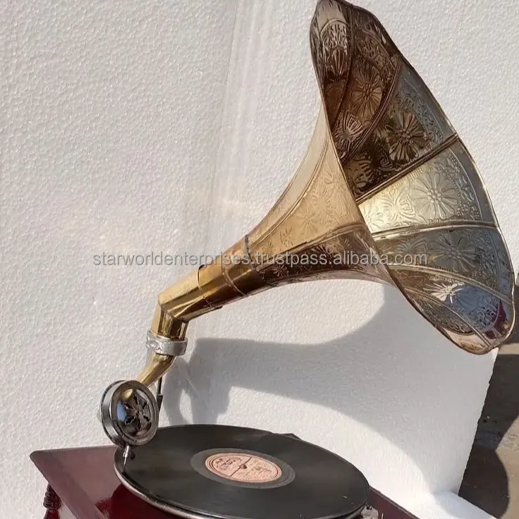 Pasokan pabrik klasik Radio Kayu gramofon mewah Retro vinil Phonograph pemutar rekaman antik gramofon