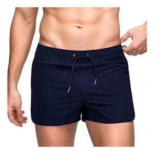 Shorts de bain pour hommes à séchage rapide avec logo personnalisé, taille mi-haute élastique, en coton/maillage, faible MOQ - Product Image 6