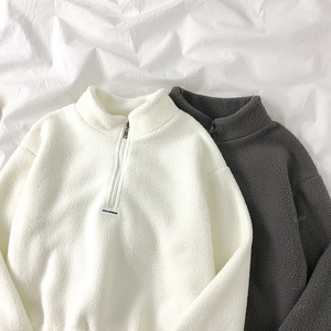 Sweat à capuche court pour femme avec poche kangourou, logo sur le devant, tissu polaire doux, respirant, pull-over - Product Image 5