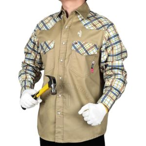 Safety Shirt Work Wear Top Customizable Breathable Summer <b>Cooling</b> Welder Shirt Short Sleeve Wholesale 100% Cotton Men - Product Image 4