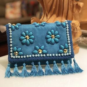 POST BORDADO BOLSAS ÚNICAS MEJOR Estilo bohemio Bordado Trabajo Mano Embrague Monederos Bolsos Diseño elegante Forro al por mayor - Product Image 3