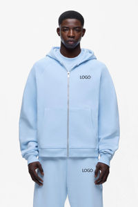 Survêtements en molleton français lourd, écologiques, respirants, en coton, hiver, ample, surdimensionné, ensemble sweat-shirt et pantalon de survêtement pour hommes - Product Image 2