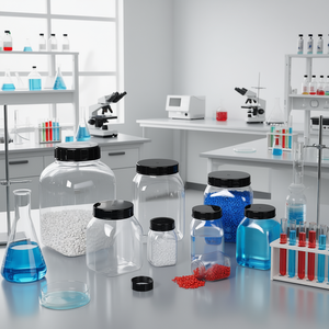 "High Quality <b>Square</b> PVC Jar with Wide Neck-Laboratory Bottles by Burkle GmbH" - Product Image 3