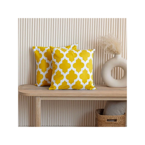 หมอนอิงปักลายผ้าฝ้าย 100% ขนาด 16x16 นิ้ว ย้อมสีจากพืช สำหรับผู้ซื้อส่งออก จัดส่งเร็วและลดราคาพิเศษ - Product Image 1